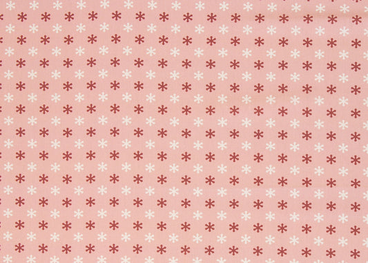 BAUMWOLLE Stoff - Schneeflocken rosa