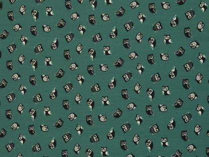 Jersey Stoff - Woo Hoo Owls, grün