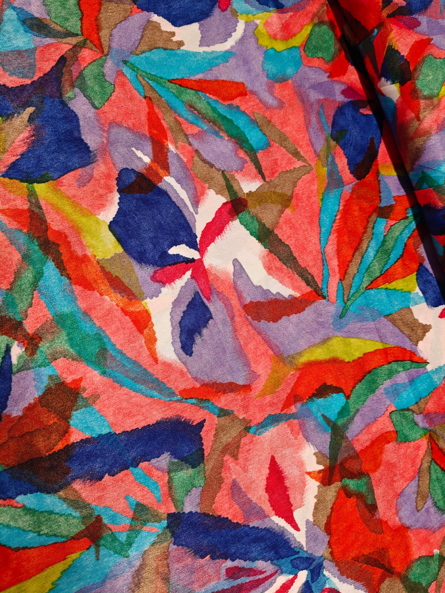 Satin Stoff, Webware -  rot, royalblau