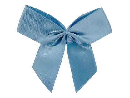 Noeud satin - 65 mm - bleu fumée