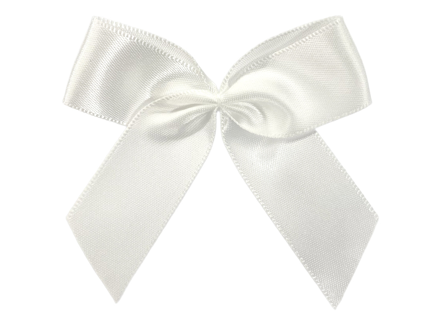 Satin Schleife - 65 mm - weiß