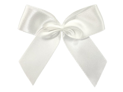Satin Schleife - 65 mm - weiß
