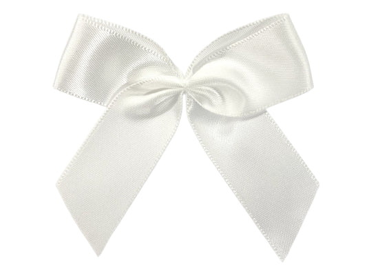 Satin Schleife - 65 mm - weiß