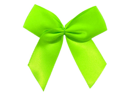 Noeud satin - 65 mm - vert fluo