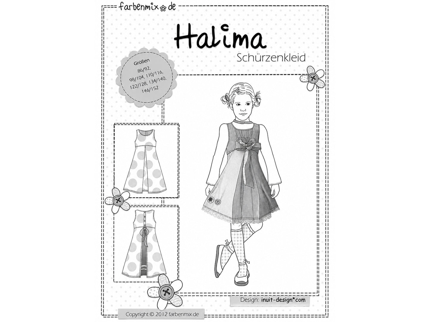 Farbenmix Schnittmuster - Schürzenkleid - Halima