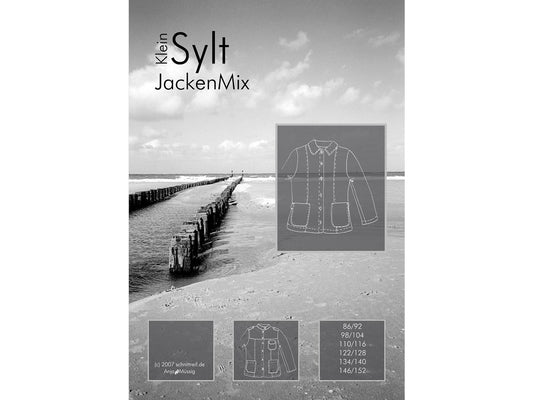 Farbenmix JackenMix Schnittmuster für sportliche Jacke Klein Sylt, Größen 86/92 bis 146/152, Papierschnittmuster.