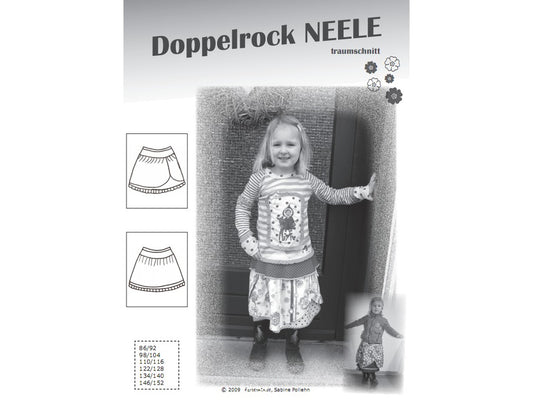 Farbenmix Doppelrock Schnittmuster - Papierschnittmuster für Mädchenrock mit Schnittmustern