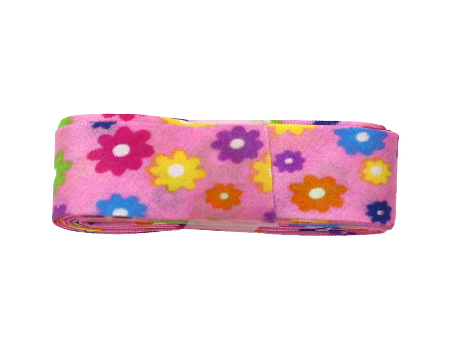 3m Schrägband - Flower Power - rosa