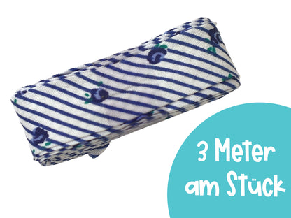 3m Schrägband - Vintage Rose - blau