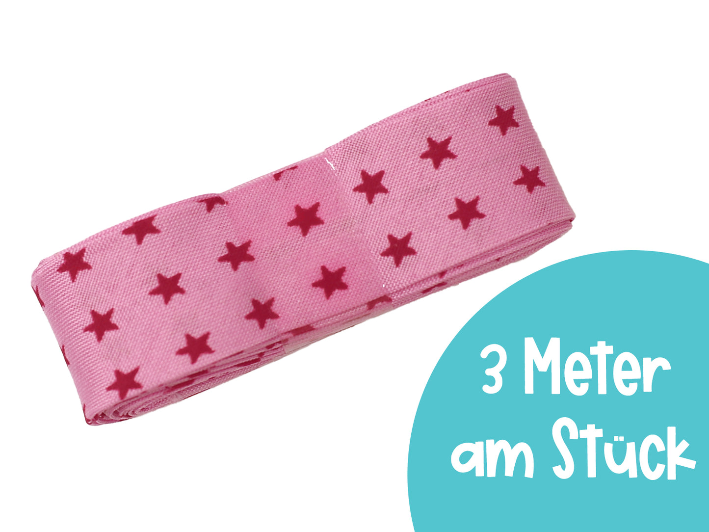 3m Schrägband - Sterne - rosa