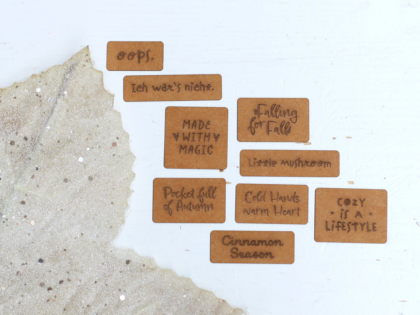 SnaPpap Label - Pocket full of Autumn, featuring vegan SnapPap label autumn designs on textured background.
