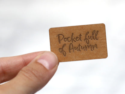 SnaPpap label - Pocket full of Autumn, vegan SnapPap label autumn perfect for DIY projects and handmade clothing.