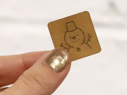 SnaPpap Label - Quadrat - Kleiner Schneemann