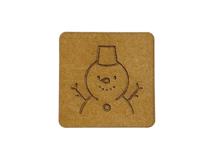 SnaPpap Label - Quadrat - Kleiner Schneemann