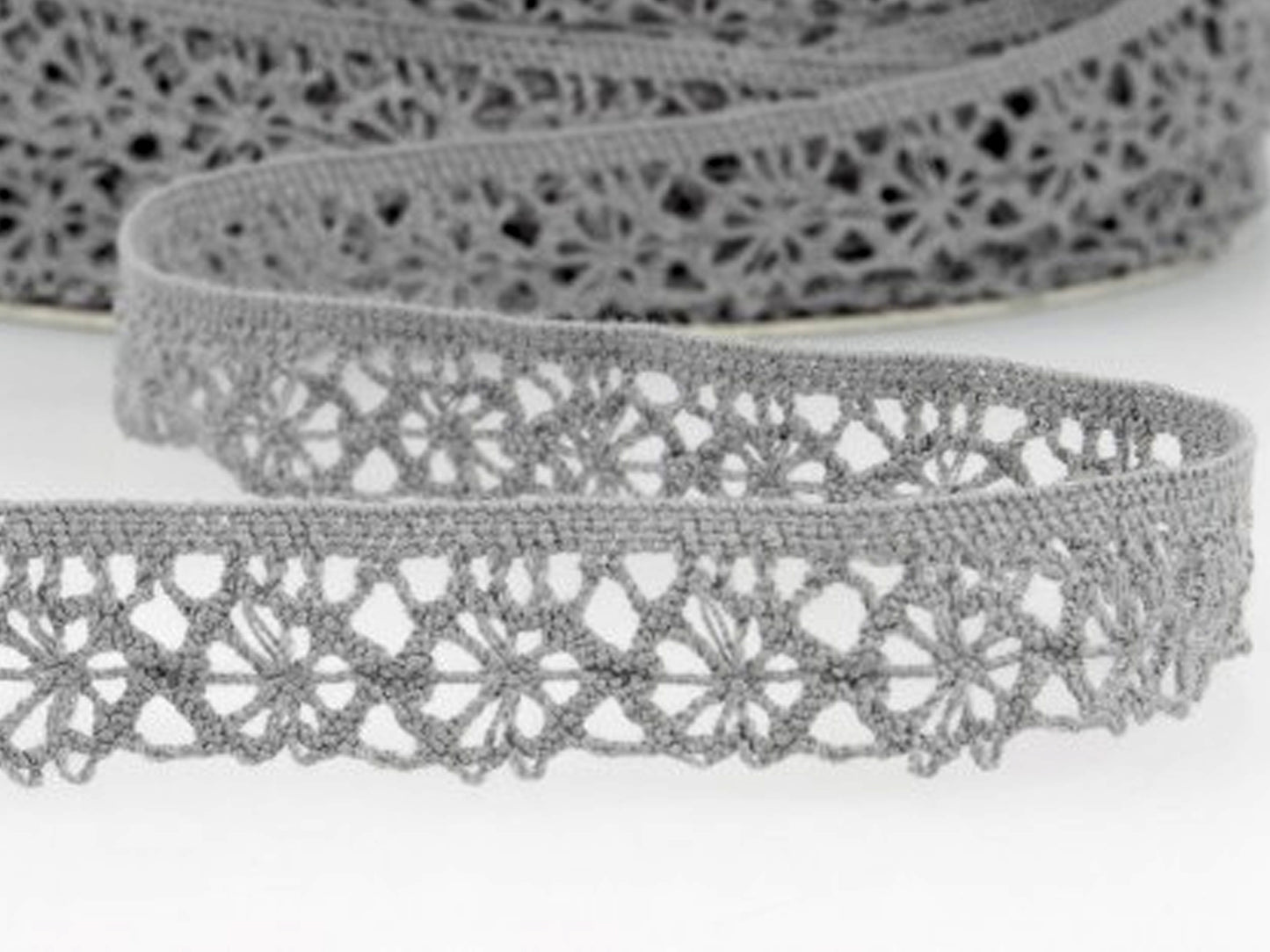 Dentelle aux fuseaux 15mm - gris