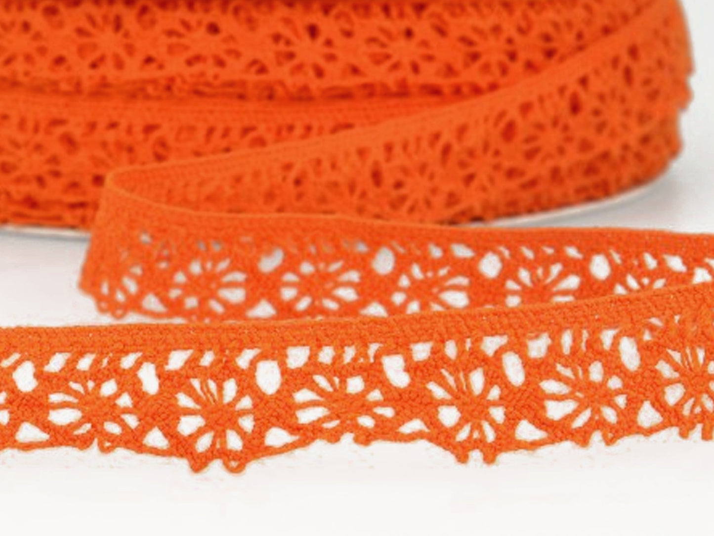 Dentelle aux fuseaux 15mm - orange