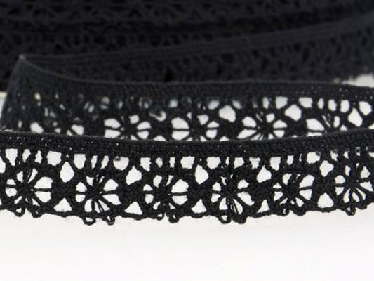 Dentelle aux fuseaux 15mm - noir