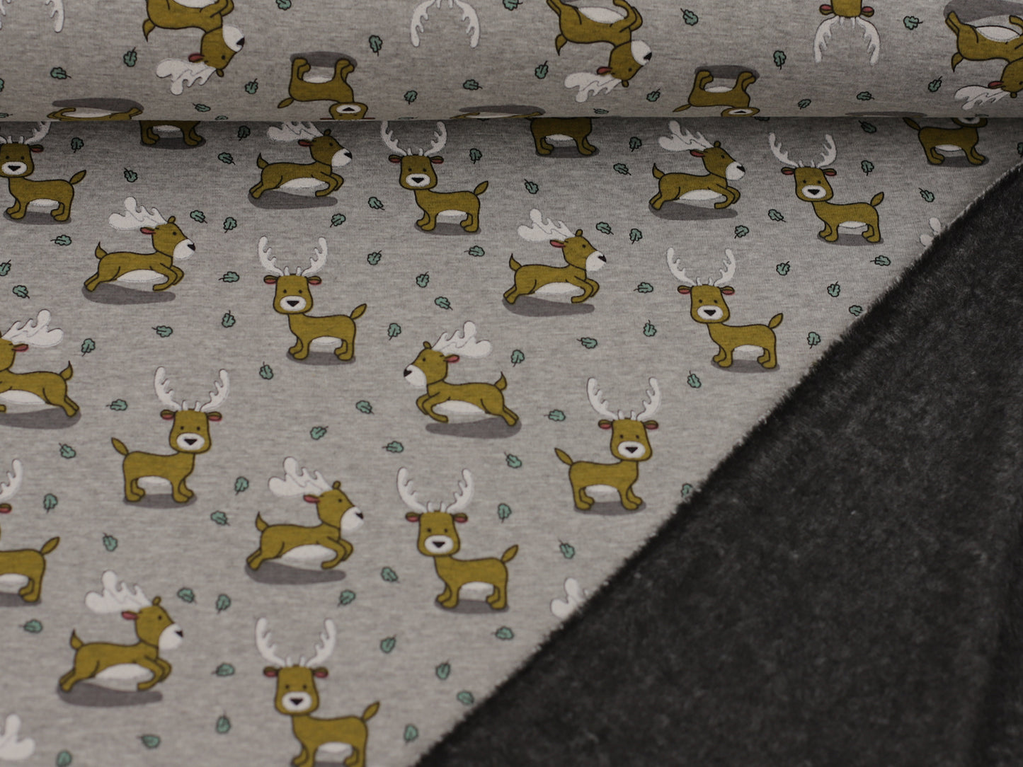 Alpenfleece - Hirsch - grau meliert