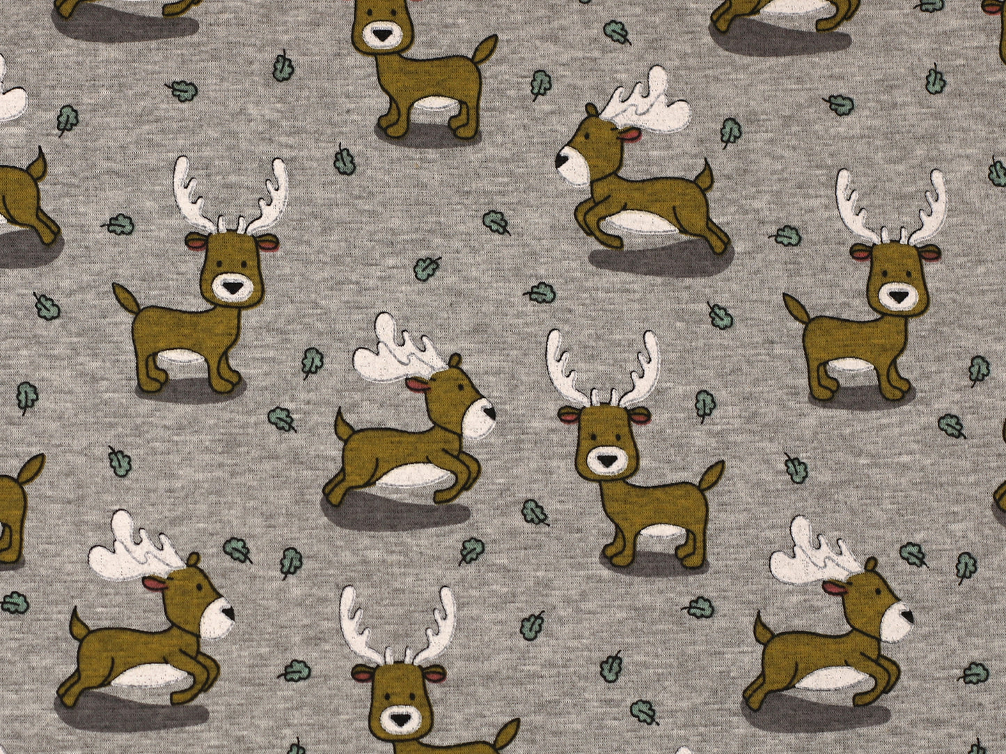 Alpenfleece - Hirsch - grau meliert