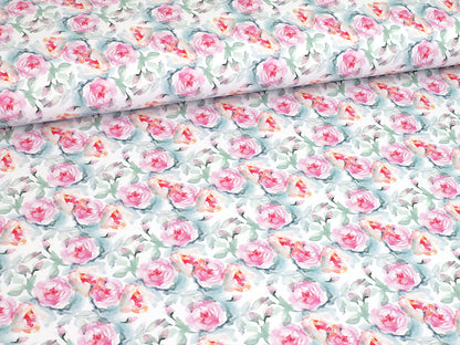 stoff-baumwolle-baumwollstoff-french-terry-sommersweat-sweat-watercolor-roses-englisch-rose-pink-gruen-klein-2