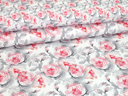 stoff-baumwolle-baumwollstoff-french-terry-sommersweat-sweat-watercolor-roses-englisch-rose-rot-grau-klein-und-gross