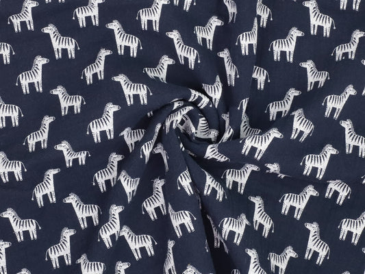 stoff-baumwolle-baumwollstoff-musselin-double-gauze-tier-zebra-marine