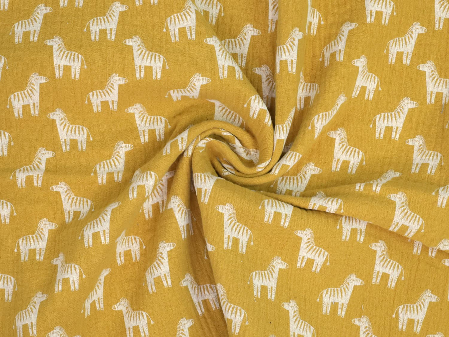 stoff-baumwolle-baumwollstoff-musselin-double-gauze-tier-zebra-senf