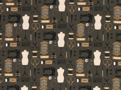 stoff-baumwolle-baumwollstoff-swafing-kim-naehutensilien-naehmaschine-schere-garn-olive