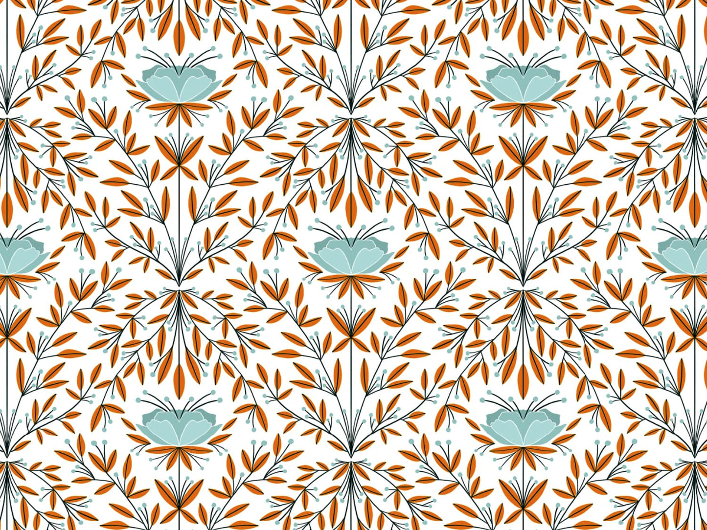 stoff-baumwolle-french-terry-sommersweat-kathi-kunterbunt-herbst-autumn-blume-blaetter-herbstblume-mandarine-mint