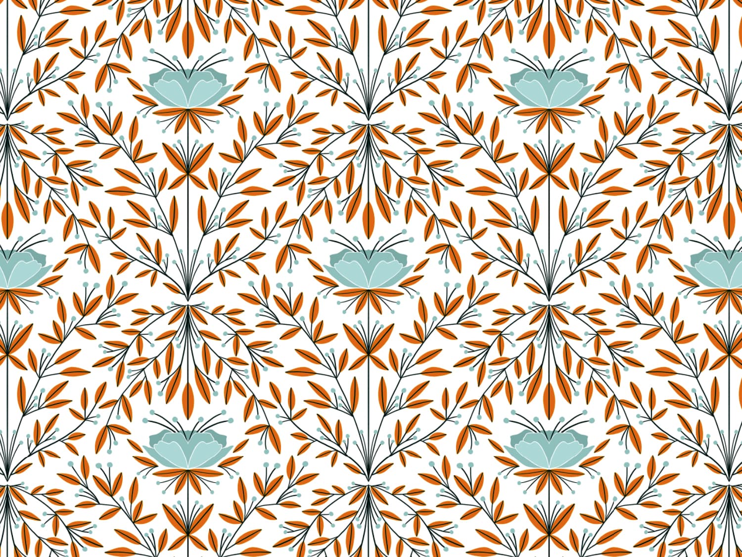 stoff-baumwolle-french-terry-sommersweat-kathi-kunterbunt-herbst-autumn-blume-blaetter-herbstblume-mandarine-mint
