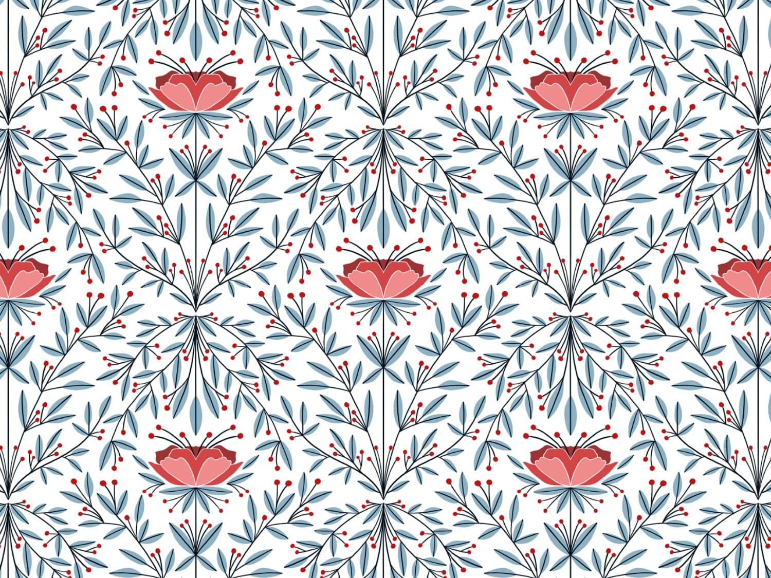 stoff-baumwolle-french-terry-sommersweat-kathi-kunterbunt-herbst-autumn-blume-blaetter-herbstblume-rot-blau