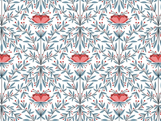 stoff-baumwolle-french-terry-sommersweat-kathi-kunterbunt-herbst-autumn-blume-blaetter-herbstblume-rot-blau