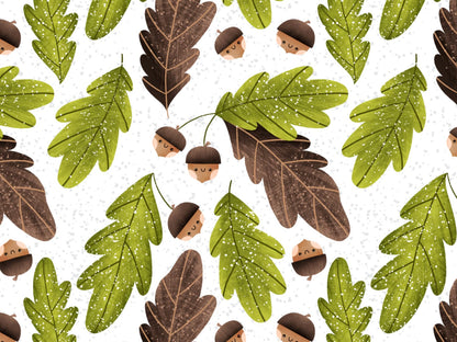 stoff-baumwolle-french-terry-sommersweat-kathi-kunterbunt-herbst-blaetter-eicheln-acorn-herbstliebe-autumn-hello-fall-gesicht