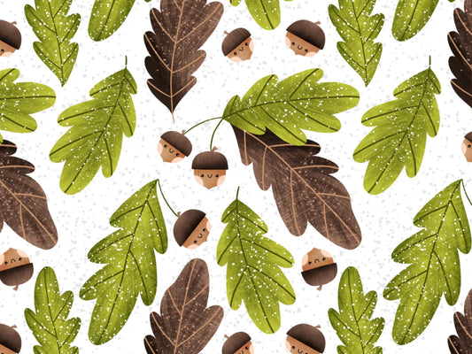 stoff-baumwolle-french-terry-sommersweat-kathi-kunterbunt-herbst-blaetter-eicheln-acorn-herbstliebe-autumn-hello-fall-gesicht