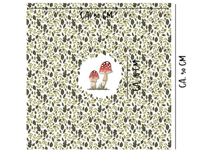 stoff-baumwolle-french-terry-sommersweat-kathi-kunterbunt-herbst-blaetter-laub-pilze-fliegenpilz-gruen-rot-panel-masse