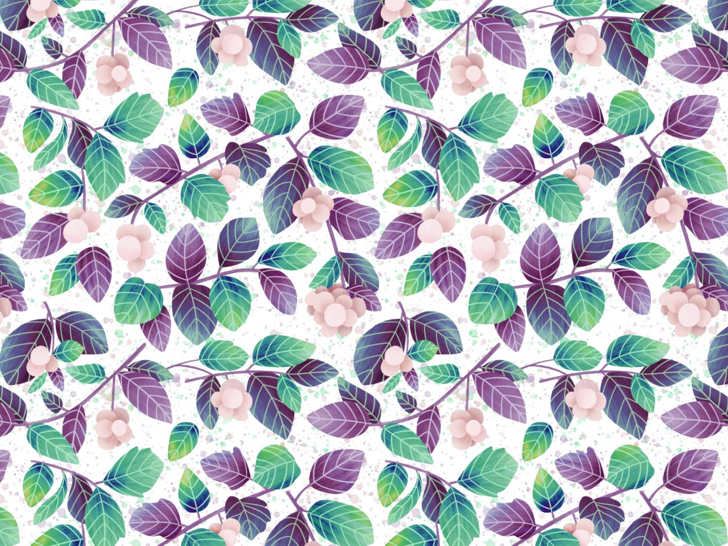 stoff-baumwolle-french-terry-sommersweat-kathi-kunterbunt-herbst-fruehling-blaetter-knallerbsen-lila-gruen-violett