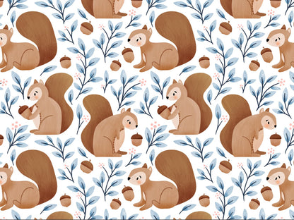 stoff-baumwolle-french-terry-sommersweat-kathi-kunterbunt-herbst-winetr-autumn-fall-eichel-blaetter-laub-eichhoernchen-tier-waldtier-waldfreunde-blau-braun