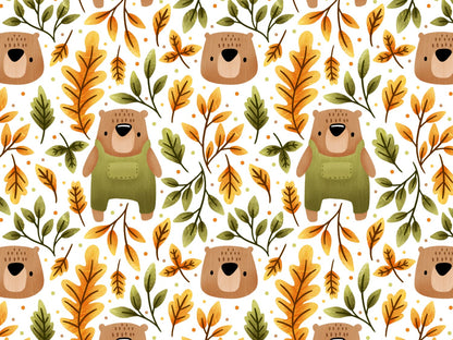 stoff-baumwolle-french-terry-sommersweat-kathi-kunterbunt-herbst-winter-blaetter-lauf-baer-mit-latzhose-teddy-khaki-beige-2