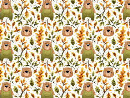 stoff-baumwolle-french-terry-sommersweat-kathi-kunterbunt-herbst-winter-blaetter-lauf-baer-mit-latzhose-teddy-khaki-beige