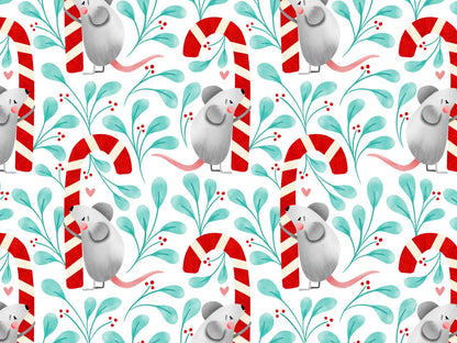 stoff-baumwolle-french-terry-sommersweat-kathi-kunterbunt-winter-blaetter-maus-mit-zuckerstange-herz-mint-rot-grau