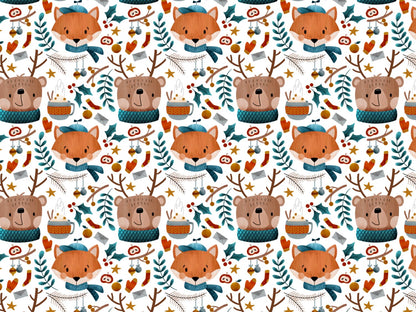 stoff-baumwolle-french-terry-sommersweat-kathi-kunterbunt-winter-freunde-tasse-zweig-ilex-apfel-orange-socken-handschuhe-fuchs-baer