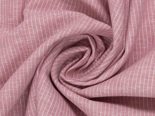 Leinen-Baumwolle Mischgewebe PAUL - STREIFEN, altrosa meliert