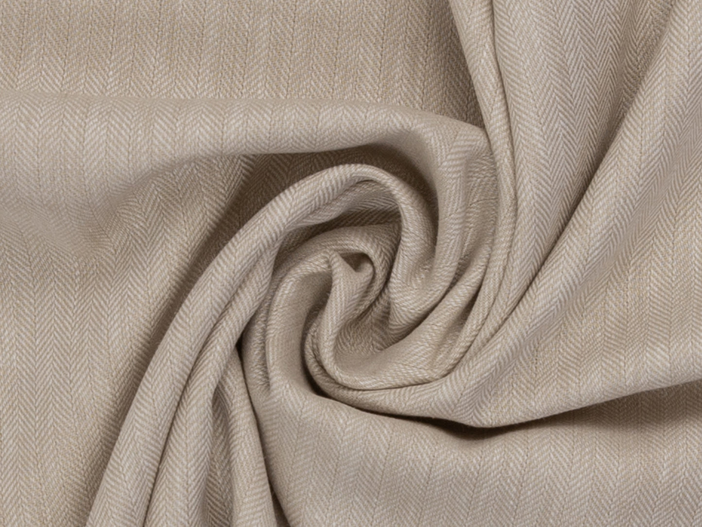 Leinen-Baumwolle Mischgewebe PAUL - FISCHGRAT, hellbeige meliert, hochwertige Textur mit Fischgrat-Muster.
