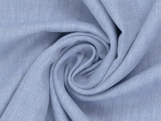 Leinen-Baumwolle Mischgewebe PAUL - FISCHGRAT, hellblau meliert
