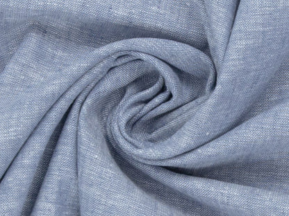 Leinen-Baumwolle Mischgewebe PAUL - hellblau meliert, hochwertige Textur in sanftem Blau, ideal für den Sommer.
