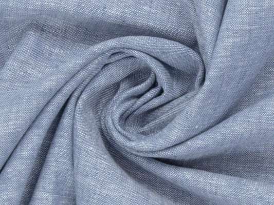 Leinen-Baumwolle Mischgewebe PAUL - hellblau meliert