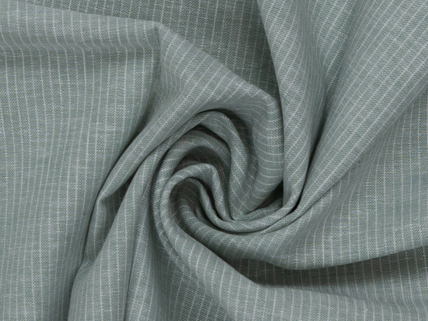 Leinen-Baumwolle Mischgewebe PAUL - STREIFEN, mint meliert in feiner gestreifter Struktur, ideal für warme Kleidungsstücke.