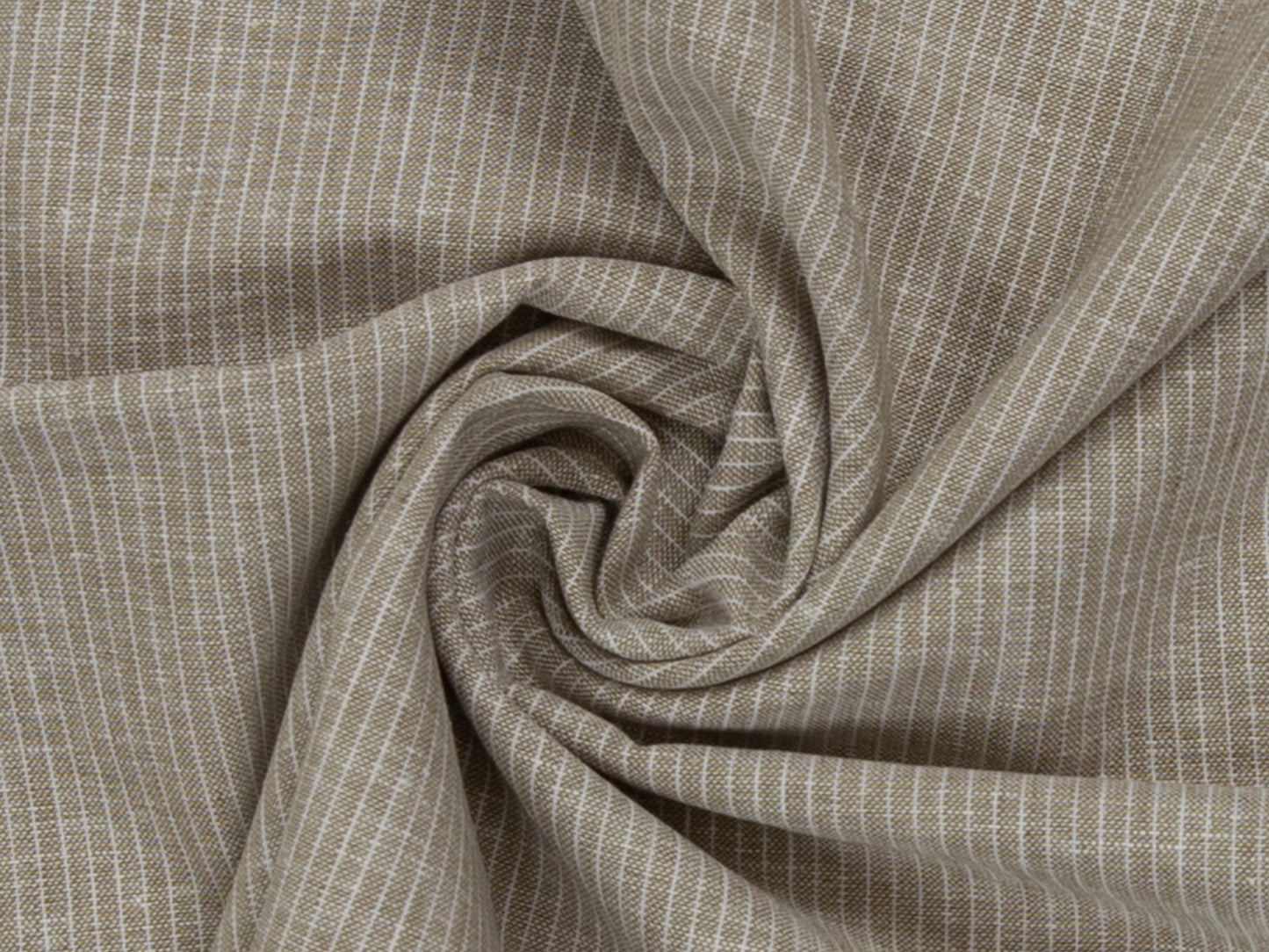Leinen-Baumwolle Mischgewebe PAUL - STREIFEN, schlamm meliert, hochwertiges, gestreiftes Textil in warmen Tönen.