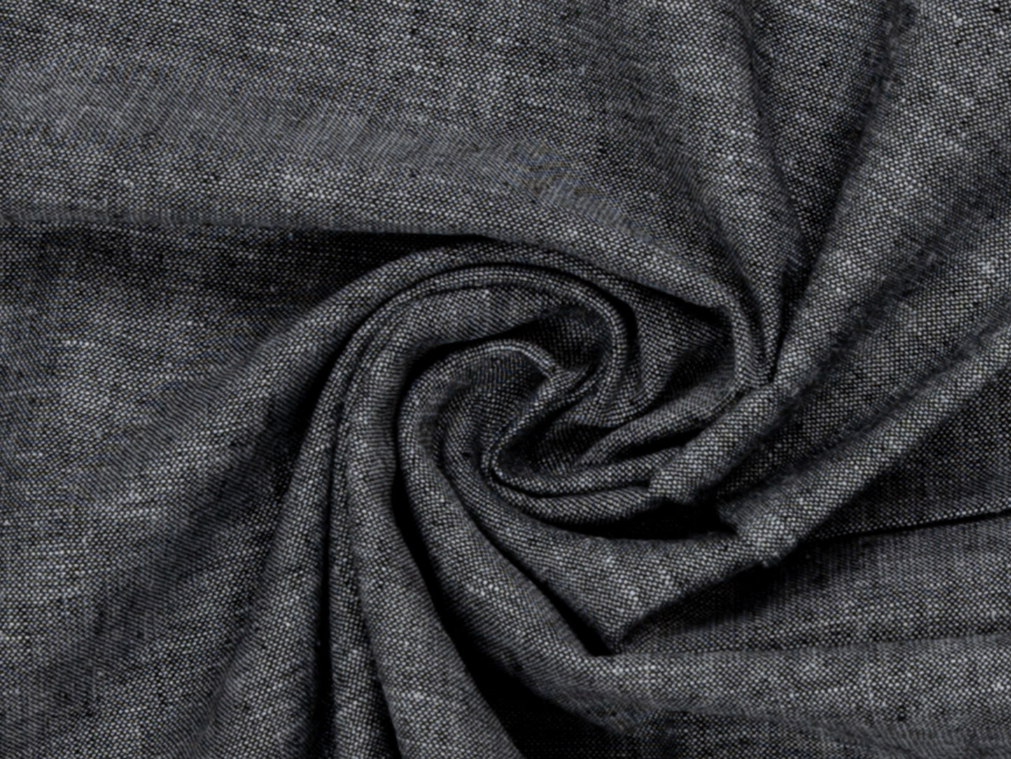 Leinen-Baumwolle Mischgewebe PAUL - schwarz meliert, hochwertige Textur, ideal für Sommerbekleidung.