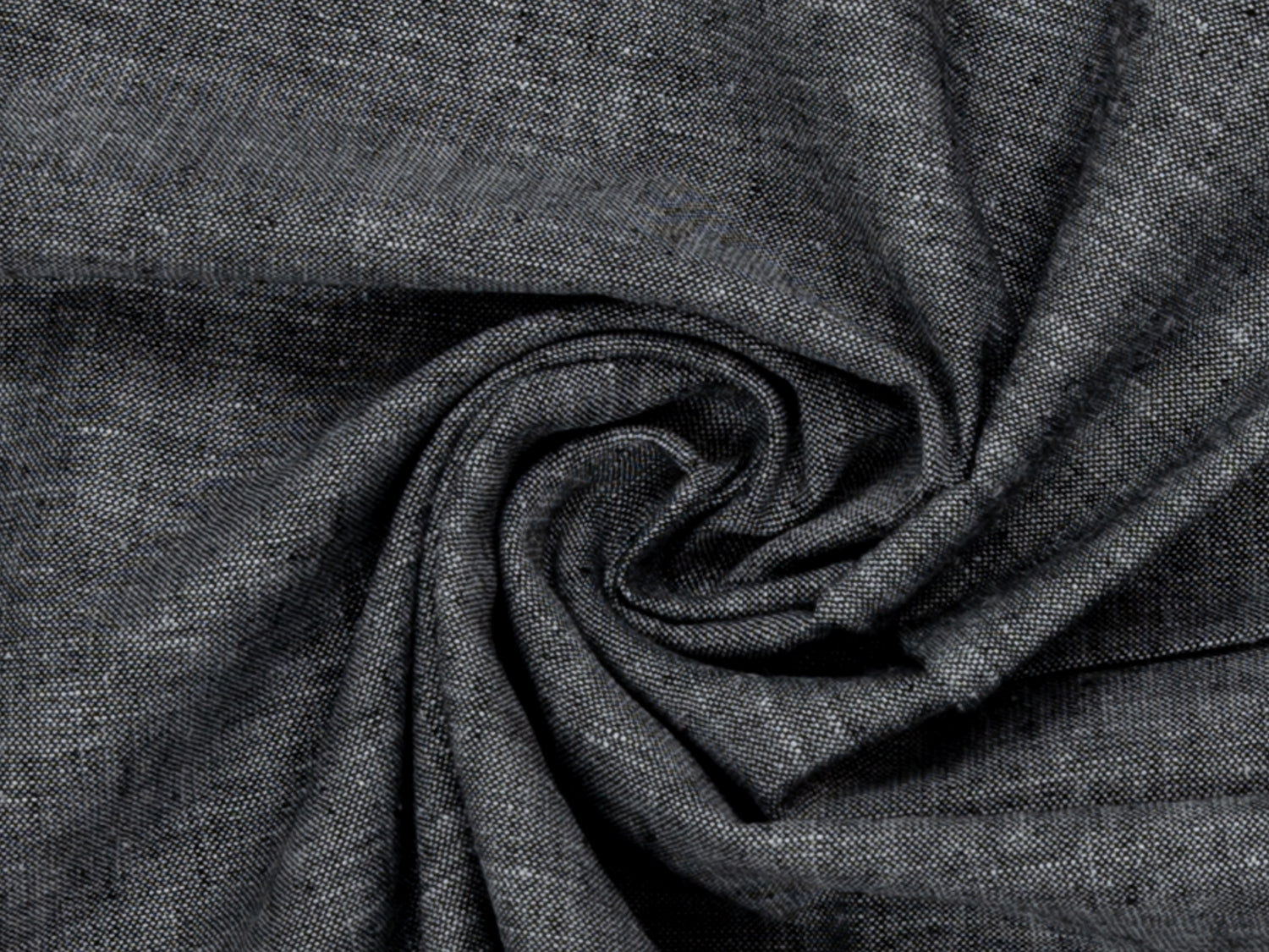 Leinen-Baumwolle Mischgewebe PAUL - schwarz meliert, hochwertige Textur, ideal für Sommerbekleidung.